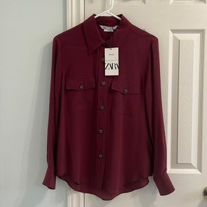 ZARA 100% Silk Blouse